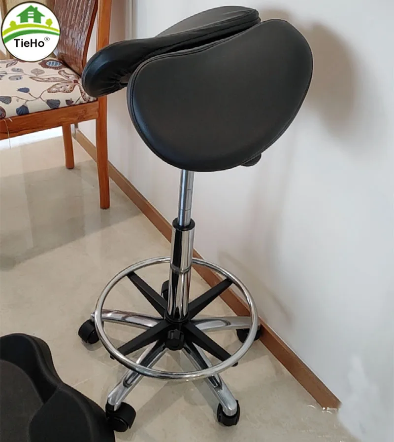 Multi Adjust Ergonomic Saddle Chair Orthopedic Chair Posture Stool with Swivel Tilting Seat For Dental Salon Office