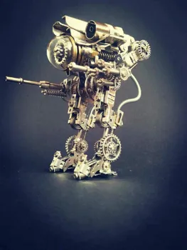 

2019 Steampunk Machinery Public Enemy Robot Model Mechanical Warrior Creative Metal Steel DIY Toy Gift War Machine
