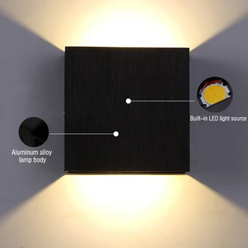 

6W LED Wall Lamp Light Modern Aluminum Alloy for Living Room Bedroom Kitchen J99Store