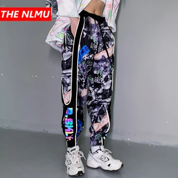 

Hip Hop Joggers Pants Mens Harajuku Sweatpants Streetwear Reflective Graffiti Print Track Pants Harem Trousers Hipster WQ145