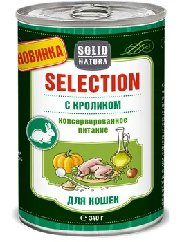 

Solid Natura selection with rabbit for cats 0,34 kg * 12 PCs
