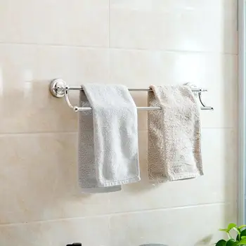 

Metal Puch Free Kitchen Towel Rack Bathroom Bath Towel Holder Toilet Seamless Suction Cup Rack Double Towel Rail