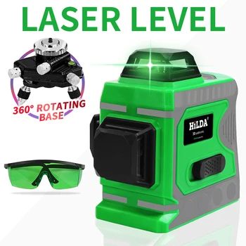 Online 12 Line 3D Laser Level Machine LS046 Indoor Laser Measuring Instrument 360 Degree Rotating Level Measuring Laser Instrument Tool
