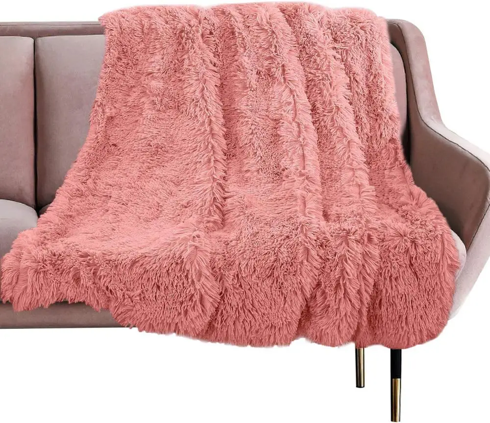 

Luxury Long Plush Blanket Fuzzy Fur Flannel Shaggy Cover Blanket Bedding Sheet Fleece Super Soft Warm Throws for Bed Sofa Travel