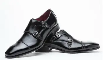 

men Spring New Shoes model Genuine leather shoes Black 39-45 Slip-on men shoes Free shipping