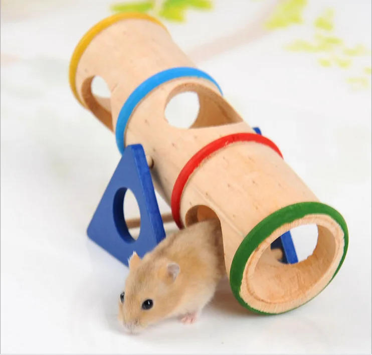 

Hamster Toy Pet Supplies Car Rainbow Upturned Tube Hamster Atrium Toy Wood Small Pet Supplies