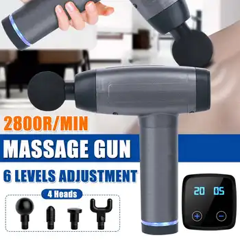 

Therapy Massage Gun 6 Gears Muscle Massager Pain Sport Massage Machine Relax Body Slimming Relief 4 Heads health care
