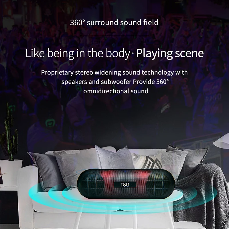 TG148 мини светодиодный светильник Bluetooth динамик Портативный Открытый бас беспроводной громкий динамик 3D стерео с микрофоном FM TF карта AUX линия