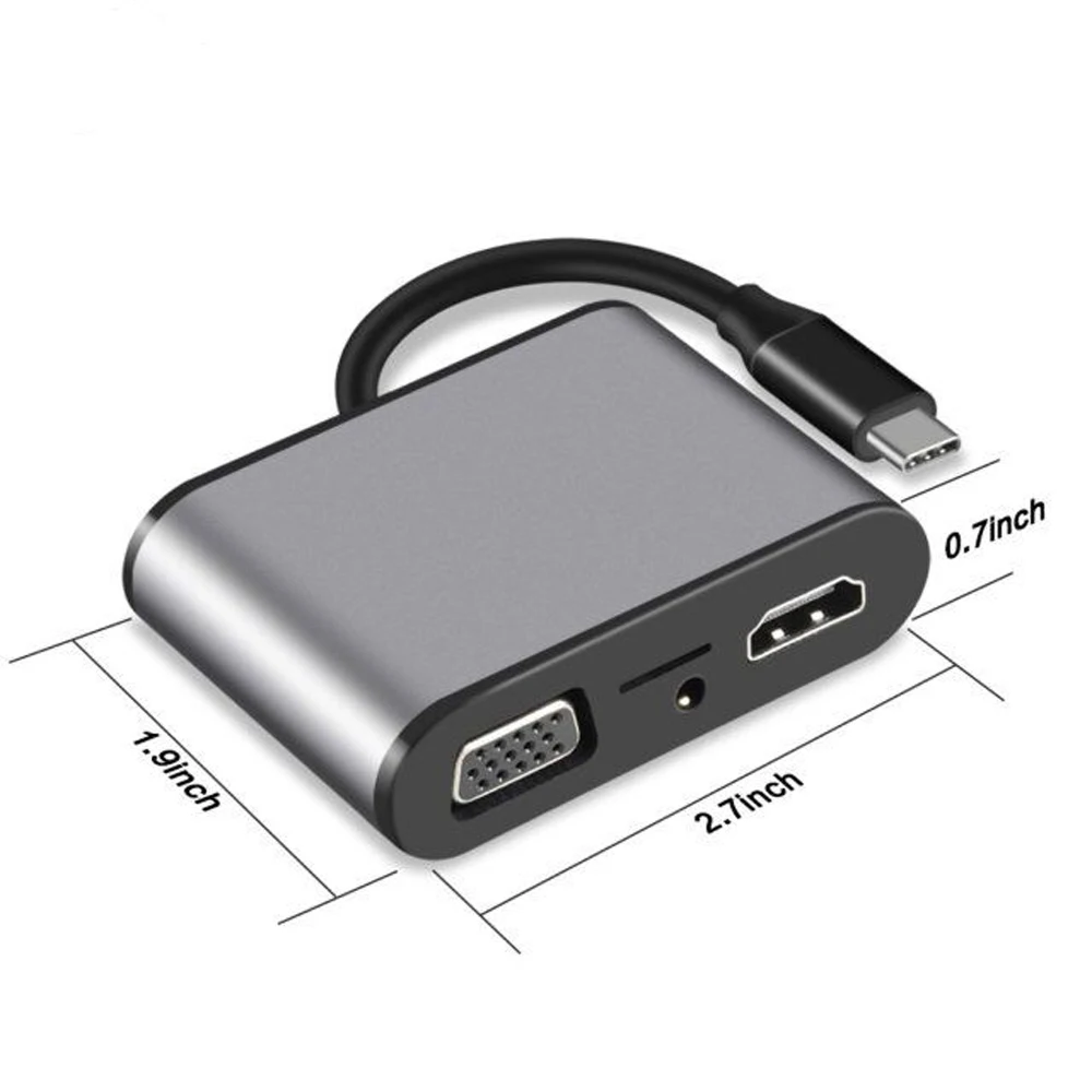 AIREACH USB HDMI Тип c Hdmi mac 3,1 конвертер адаптер Тип c к hdmi/USB 3,0 2,0/VGA аудио TF для Apple Macbook адаптер