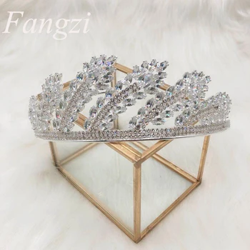 

Bridal Wedding crown fashion hot sale Rhinestone crown geometric bar zirconium stone crown jewelry wedding birthday party