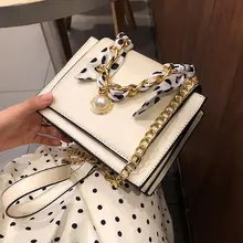 Брендовая дизайнерская женская сумка на плечо с цепным ремешком, Дамские кожаные дамские сумки, Курьерская сумка, женская сумка-клатч, жемчужный кошелек