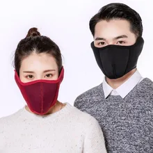 Ветрозащитная плюшевая маска для женщин и мужчин, согревающая дышащая маска на половину лица, зимние спортивные маски для езды на велосипеде TT@ 88