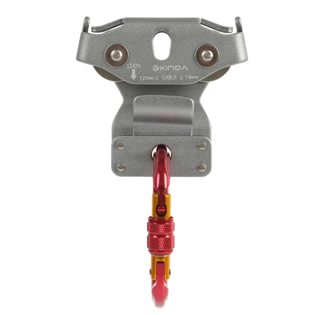 

15KN Aluminum Climbing Zipline Pulley And Carabiner For 12-13mm Rope Climbing Accessories