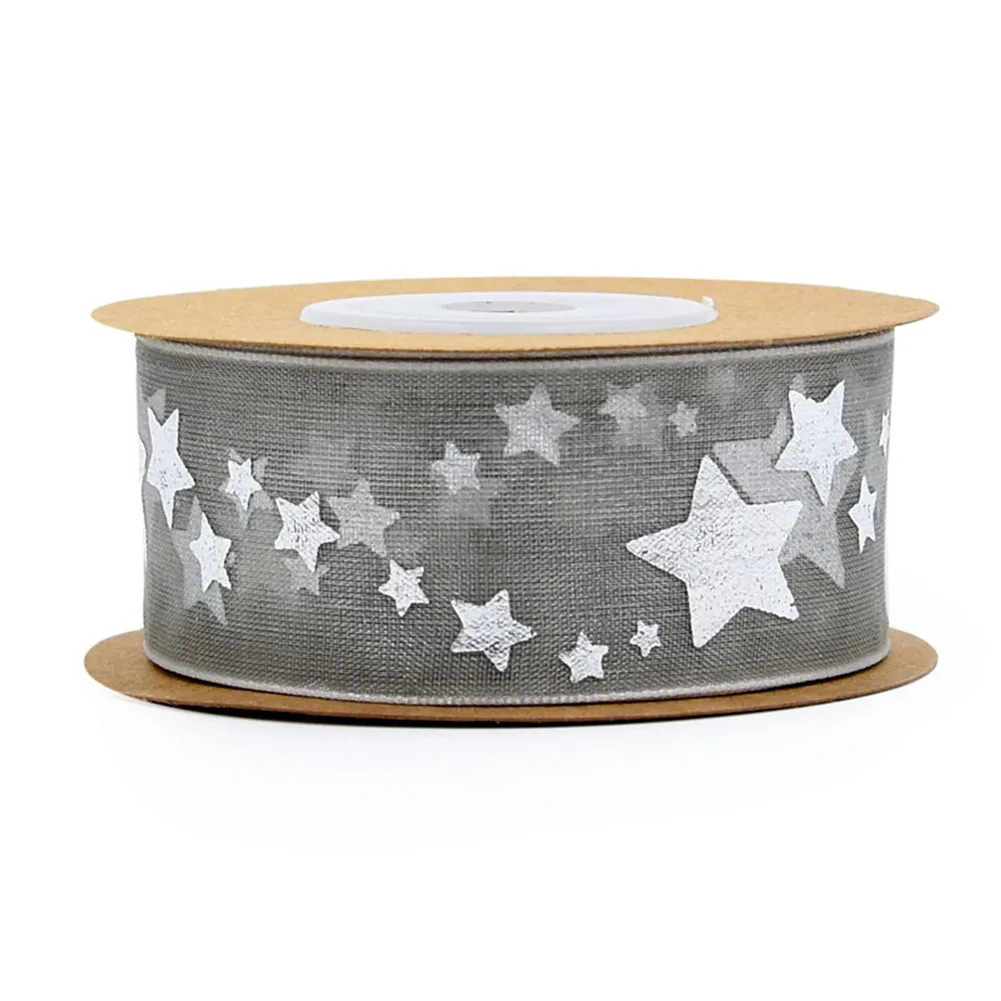 

Printed Handmade Decoration Embellishment Star Ribbon Mesh Christmas Gift Wrapping Wedding Trim Applique DIY Sewing Craft Art