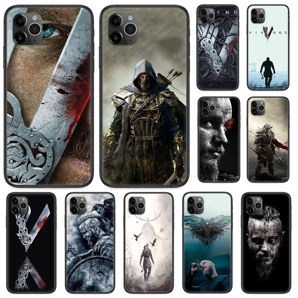 Чехол для телефона Vikings Ragnar с крестом iphone 4 4s 5 5S SE 5C 6 6S 7 8 plus X XS XR 11 PRO MAX 2020 Черная