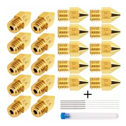 20PCS 0.4mm buses d'imprimante 3D buses d'extrudeuse pour MK8 5PCS aiguilles de nettoyage de buse en acier inoxydable pour Makerbot Creality CR 10 