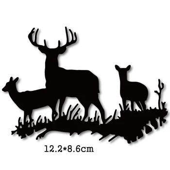 

3pcs deers grass Metal Cutting Dies 2020 Crafts Stencil For DIY Scrapbooking Paper/photo Cards Embossing Die