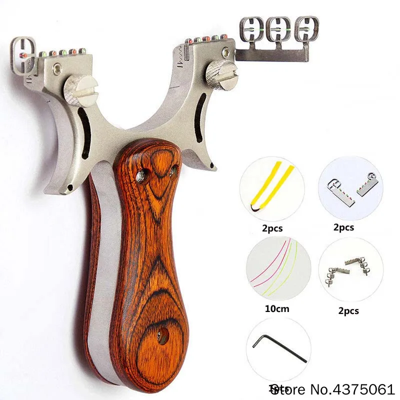 

Powerful Hunting Slingshot High Quality Stainless Steel Catapult with Flat Rubber Band Adult Outdoor Sling Shooting Game 2019NEW
