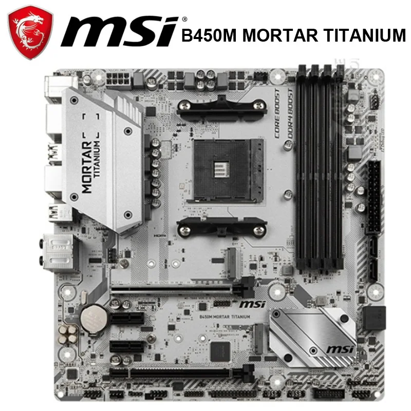 Разъем AM4 MSI B450M фото и титановая стандартная материнская плата B450 AMD Ryzen PCI E 3 0