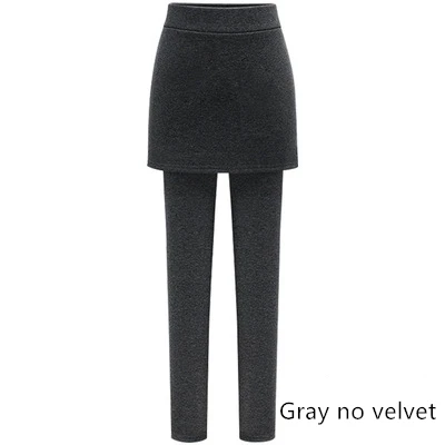 Gray no velvet Высокая талия 6XL плюс размер теплые бархатные женские леггинсы Эротичная миниюбка уличная Длинная черная тренировка брюки пуш-ап зима - Цвет: Gray no velvet