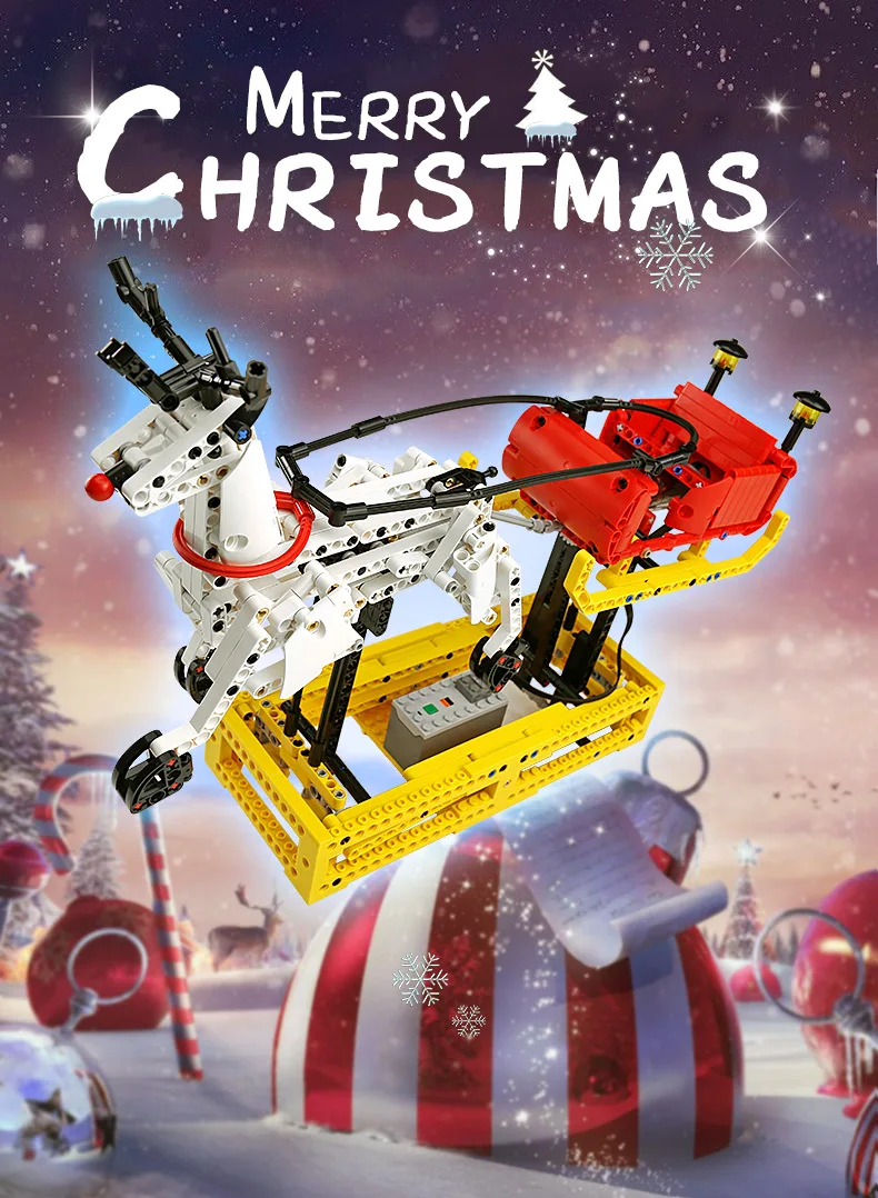 H344d9a878c164cc3a517de2da8e9d78ci Mold KING kreatywne prezenty świąteczne karuzela plac zabaw diabelski młyn ełk sanie montaż cegieł Kid edukacyjne do budowania zabawek