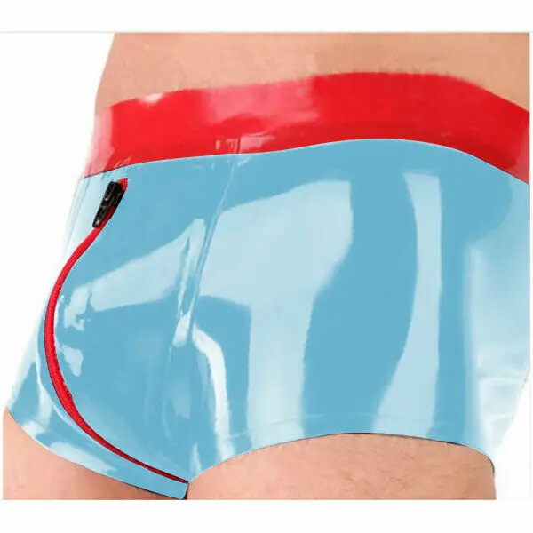 Latex Rubber Waterproof Sports Boxer Shorts with Zipper S-XXL men underwear