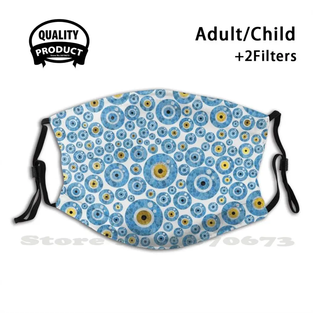 

Greek Blue Glass Evil Eye Amulet Anti Dust Filter Men Women Kids Girl Boy Teens Mouth Masks Greek Greek Amulet Eye Greek Amulet