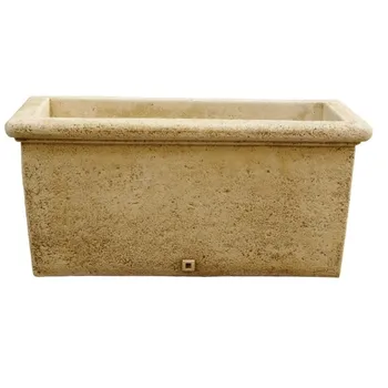 

Flower pot Planter flower pot rectangular Smooth outer concrete-stone 74x33x36cm.
