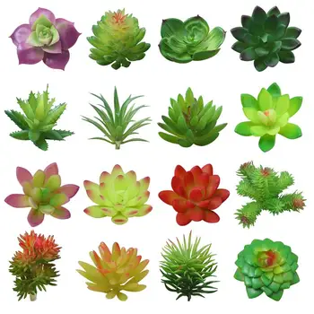

16Pcs/Set Simulation Plant Set Lifelike Artificial Succulent Creative Mini Fake Succulent Artificial Plants Photography Props