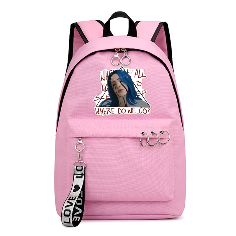 Billie Eilish рюкзак для учеников, мальчиков и девочек, мужские и женские сумки, Повседневный высококачественный дорожный рюкзак, красивый рюкзак