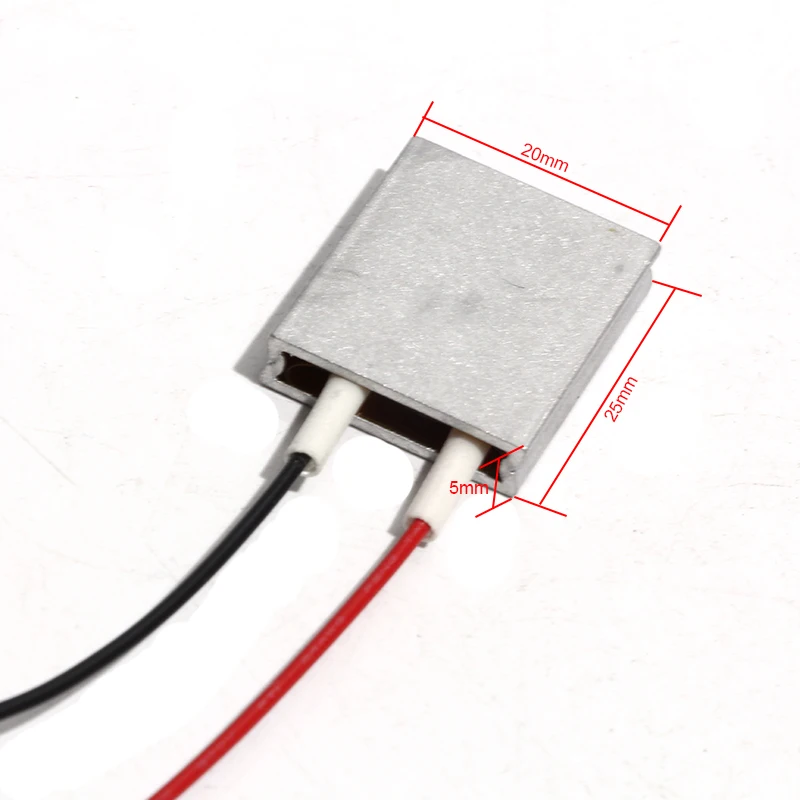 12V/24V PTC Heating Element 25*20*5mm Thermostat Constant Temperature  60-230 Degree PTC Heater Aluminum Shell
