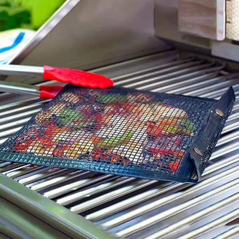 

BBQ Grill Mesh Bag,Non-Stick BBQ Baked Bag Grilling Baking Reusable and Easy To Clean Non-Stick Mesh Grilling Bag (6 PACK)