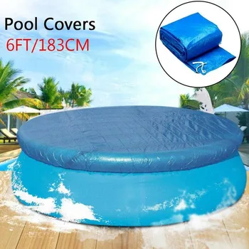 

6/8/10 Foot Pool Cover Round Waterproof Rain PE Dust Cover Swimming Pool Floor Cloth Mat Pool Bubble Cover Garden Accessories