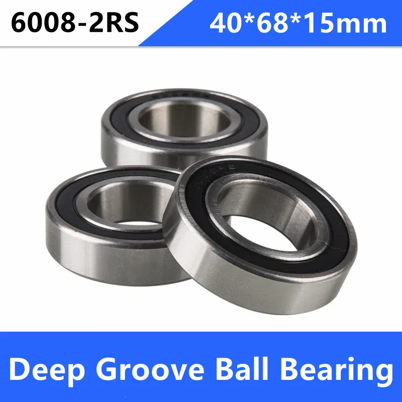 

20pcs/lot 6008-2RS 6008RS 6008 2RS rubber sealed deep groove radial ball bearing 40*68*15 mm