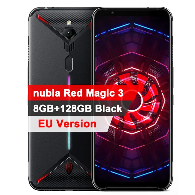 6,65 дюймов глобальная версия zte nubia Red Magic 3 Смартфон Snapdragon 855 отпечаток пальца ID Быстрая Игра мобильный телефон - Цвет: 8G 128G Black
