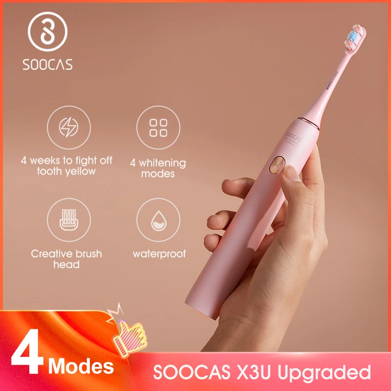 SOOCAS Electric Toothbrush X3U-S Sonic Tooth Brush Ultrasonic Automatic Upgraded Fast Chargeable Adult Waterproof