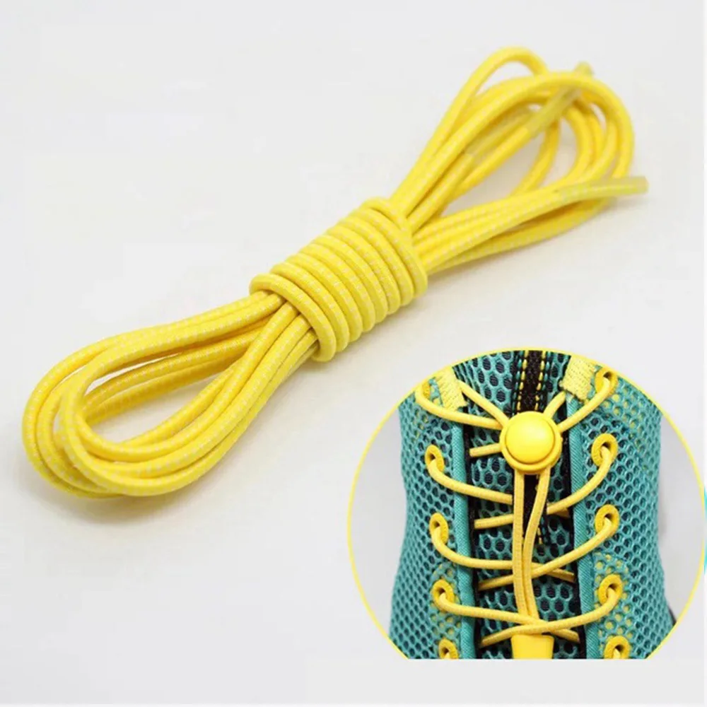 1 Pair Unisex Elastic Lock Shoelaces Running Jogging Trainer Reflective Sneakers Laces No Tie Shoe Laces Sports Shoelaces - Цвет: 2