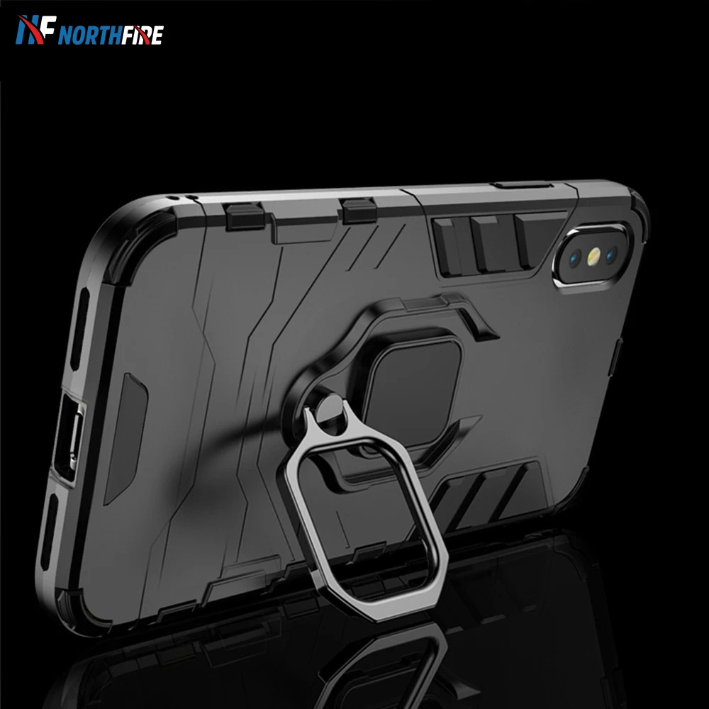 

NORTHFIRE Armor Anti Knock Case For iPhone 11/11 Pro Max XR X XS Max Finger Ring Holder Back Cover 6/6S/7/8 Plus Coque Fundas