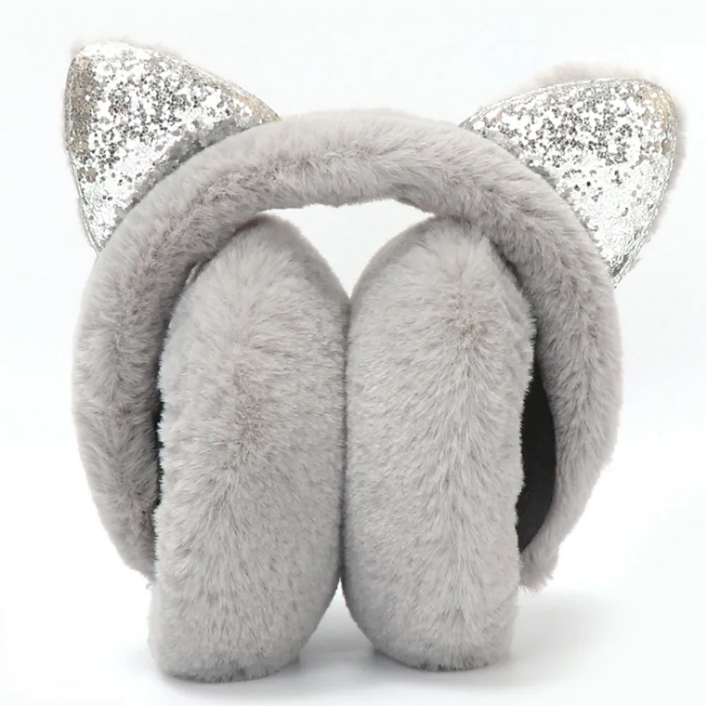 Women Earmuffs Cartoon Cat Ears Windproof Ears Warm Adjustable Earmuffs AIC88