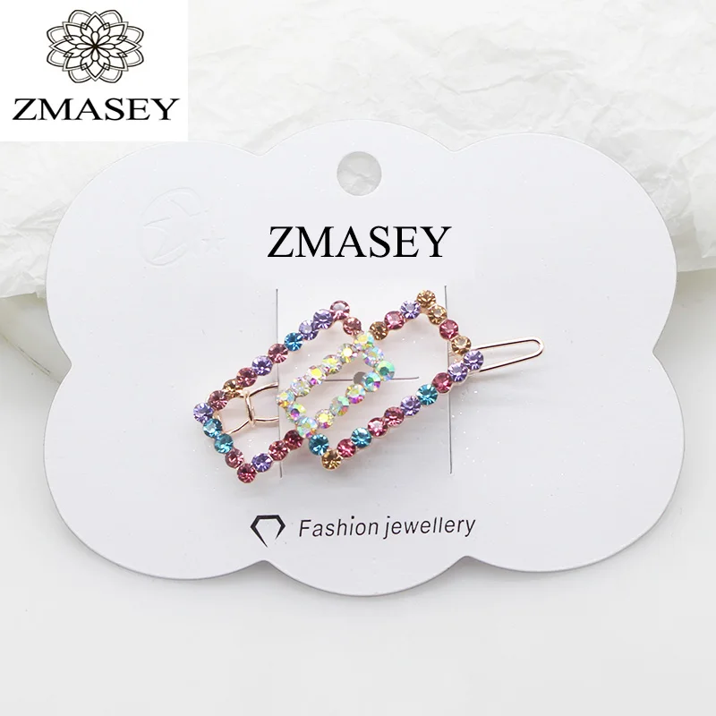 No.7-colors ZMASEY 1 шт. высококачественная металлическая заколка для волос с кристаллами Модные женские заколки для волос заколка шпилька аксессуары для волос - Цвет: No.7-colors