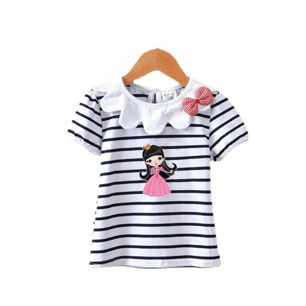 

New Summer Girl Short Sleeve T-shirt Baby Topa Tees Children's Bottoming Shirt Kid's Clothes1-6 Years
