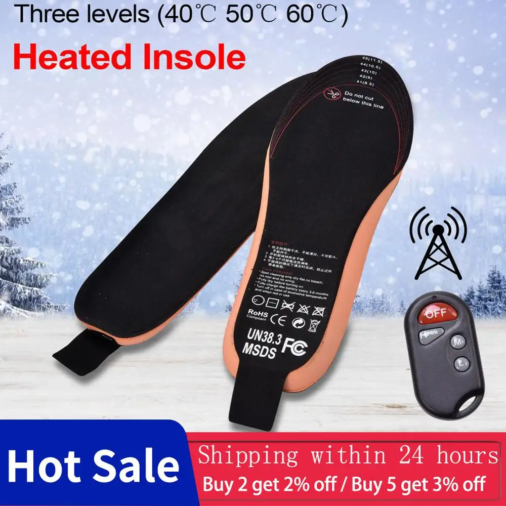 EVA Unisex Electric Heated Insoles 2100mAh LED Wireless Remote Control Thermal Rechargeable Heating Warm Pad For Winter Sports