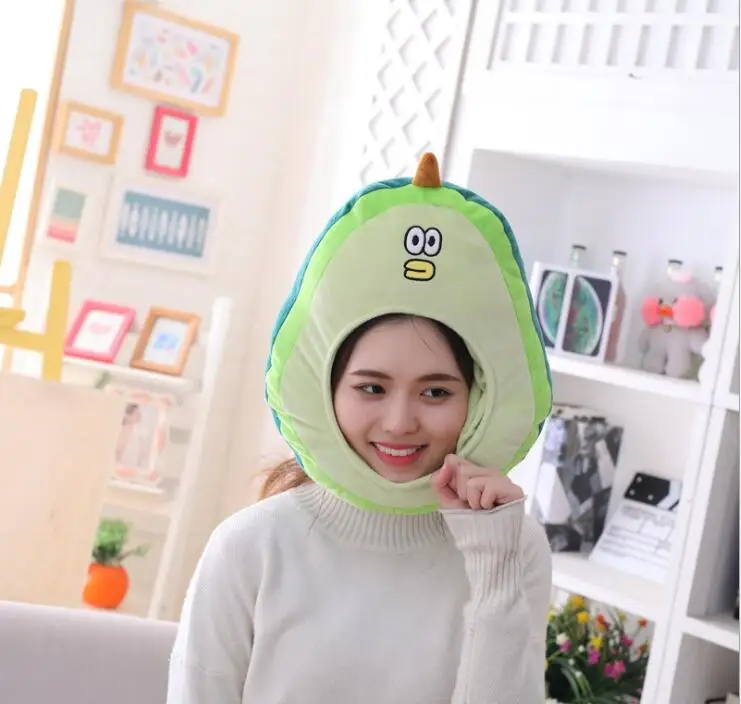 

Creative Avocado Soft Headgear Head Hat Party Adult Women Girl Plush Toy Birthday Christmas Gift Photograph Props #2030