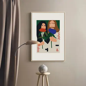 Günstig Fashion Lustige Figur John & Yoko Poster Und Drucke Leinwand Malerei Wand Bild Für Wohnzimmer Cuadros Home Dekoration Salon