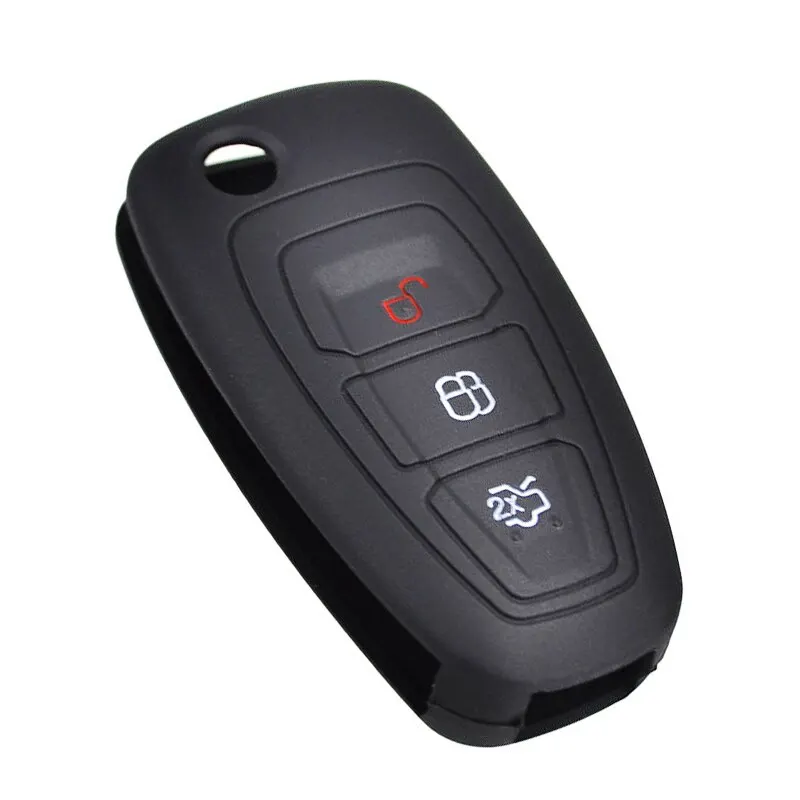 For Ford Ranger C-Max S-Max Focus Galaxy 1pc 3 Button Silicone Car Remote Key Fob Shell High Protective Key Cover Case Mayitr