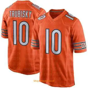 Мужские 52 Khalil Mack Джерси 34 Walter Payton 10 Mitchell Trubisky 100th anniversary 39 Jackson Футбол сшитые медведи майки - Цвет: 10