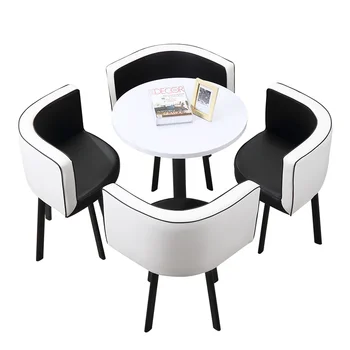 

Negotiation Table and Chair Combination Net Red Simple Small Round Table Leisure Reception Desk and Chair Modern Shop Parlor