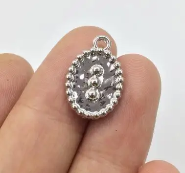 Rhodium silver Eruifa 20 шт 12*15 мм Красивые Овальные Подвески из цинкового сплава с монеткой, ювелирные украшения, самодельные ожерелья ручной работы, 2 цвета - Окраска металла: Rhodium silver