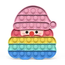 Jouet sensoriel Push Bubble du père noël, décompression en Silicone Portable, anti Stress pour enfants et adultes 