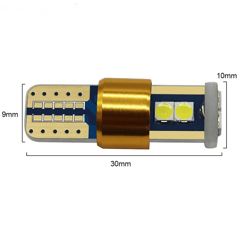 100 шт. авто светодиодный W5W Canbus 194 3030 6SMD лампа для парковки, чтения, зазора, внутренний светильник 6000K 12V для автомобиля, мотоцикла